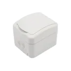 Розетка одноместная Mini OG IP54, с заземлением, о/у, белая