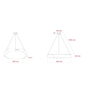 Светильник LED Geometria Hexagon SPO-121-W-40K-038 38Вт 4000K 4000Лм IP40 600х80 белый подвесной драйвер внутри