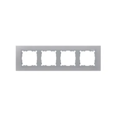 Рамка на 4 поста, S82N, алюминий - алюминий (металл им.)