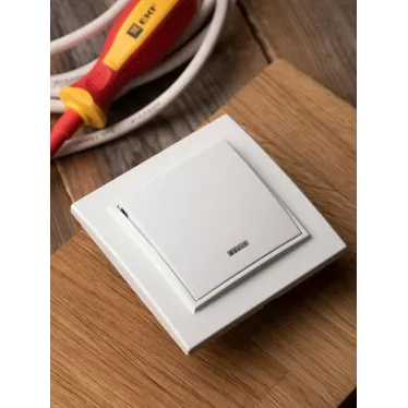 Выключатель Минск 1-клавишный СП с индикатором 10А белый