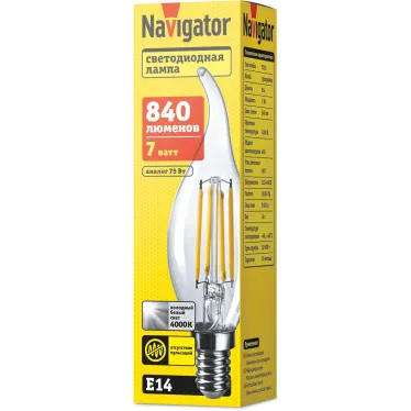 Лампа светодиодная NLL-F-FC35-7-230-4K-E14 | 80537 |  Navigator