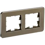 BRITE Рамка 2 поста РУ-2-1-Бр металл латунь RE IEK