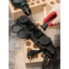 Розетка четырехместная с защит. крышками каучуковая 230В 2P+PE 16A IP44 PROxima