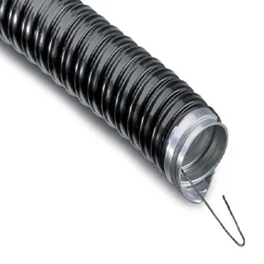 Металлорукав в ПВХ изоляции МРПИнг-18 (бухта 50 м/уп.) с зондом, черный