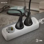 Удлинитель Россия UX-3e-7m c заземл, 3х0,75мм2, ПВС, 3гн, 7м UX-3e-7m