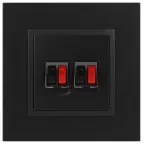 Розетка аудио двойная, Эра Elegance, антрацит, 14-3112-05