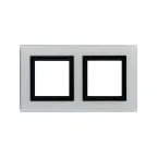 Рамка из натурального стекла, ''Avanti'', светло-серая, 4 модуля