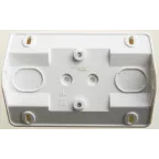 ЭТЮД Розетка угловая двойная наружная с заземлением со шторками 16А 250B белый