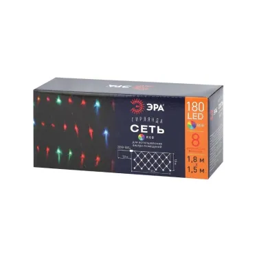 ENIS-01R Гирлянда LED Сеть 1,8 м*1,5 м RGB 8 режимов, 220V, IP20 (60/720)