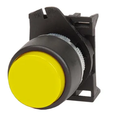 Кнопка выпуклая прозрачная без фиксации желтая