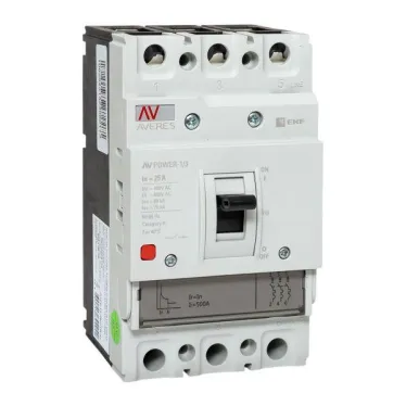 Выключатель автоматический AV POWER-1/3  25А 80kA TR AVERES