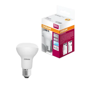Лампа светодиодная LED 7Вт Е27 STAR R63 (замена 60Вт), нейтральный белый свет Osram