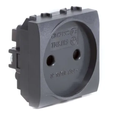 BRAVA Розетка без заземления со шторками черная, 2 мод.