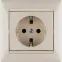 VALENA Розетка с заземлением со шторками в рамку слоновая кость