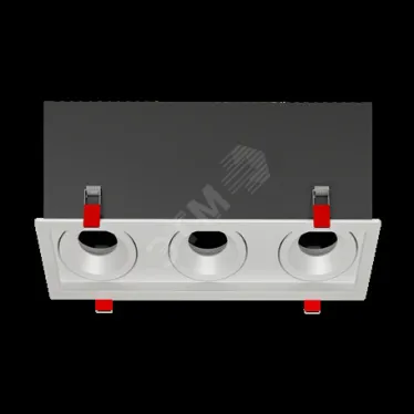 Рамка для модульного светильника FLEX 50 14 тройная встраиваемая 110х325х130мм RAL9010 поворотная | V1-R0-00435-10014-2000000 | VARTON