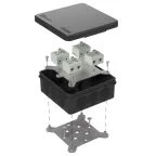 Коробка огнестойкая для о/п двухкомпонентная 60-0303-9005-FR10.0-8 Е15-Е120 100х100х40 RAL9005 Промрукав (17 шт/уп)