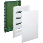 Щит встраиваемый пластиковый 4х18, белая дверь с клеммником заземления нейтрали