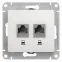 Розетка Glossa двойная компьютерная RJ45 + RJ45 кат.5E механизм белый