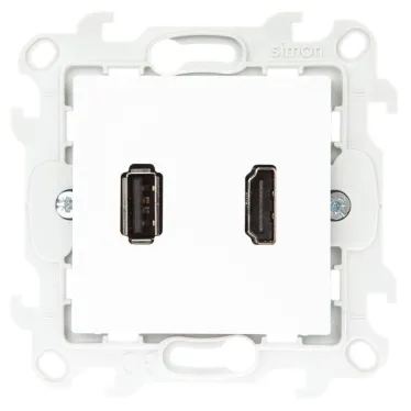 Коннектор HDMI+USB 2.0, белый