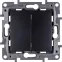 ETIKA Выключатель двухклавишный автоматические клеммы 10 AX 250 В антрацит