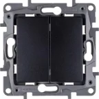 ETIKA Выключатель двухклавишный автоматические клеммы 10 AX 250 В антрацит