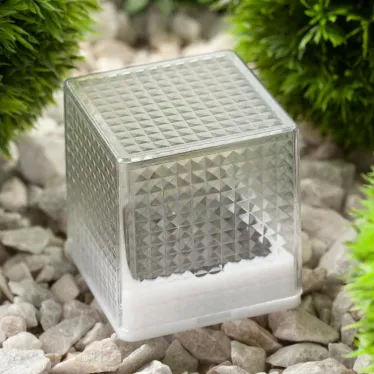 Садовый светильник на солнечной батарее, SL-PL20-СUB пластик, прозрачный, черный, 20 см (24/648)