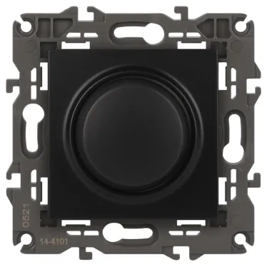 Светорегулятор поворотно-нажимной, 400ВА 230В, Эра Elegance, антрацит,14-4101-05