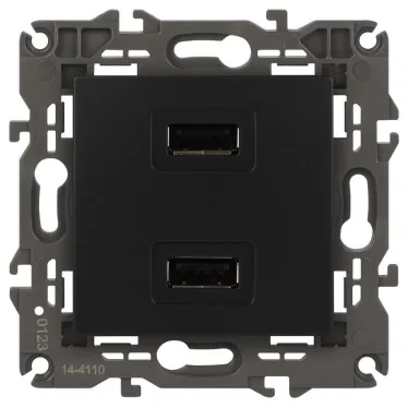 Устройство зарядное USB, 5В-2100мА, Эра Elegance, антрацит, 14-4110-05