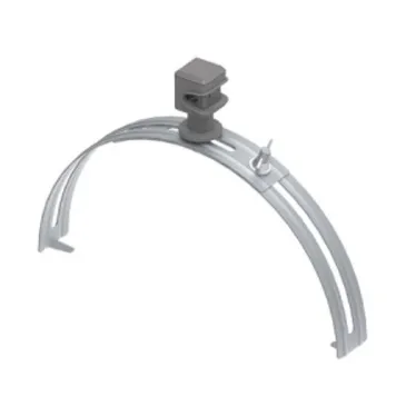 Держатель проводников 6-10 мм на круглом коньке кровли. Материал - горячеоцинкованная сталь/пластик.