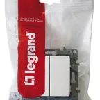 ETIKA Переключатель двухклавишный белый автоматические зажимы 10AX