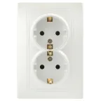 Розетка Intro Plano 1-205-06 с заз двойная 2X2P+E