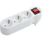 Тройник Т-01/03В 3 места 2P+PE 16А с выкл. белый