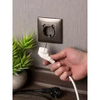 Валенсия лицевая панель розетки 1-местной с/з 16А графит с защ. штор. с 2 USB 2,1А