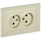 BRITE Розетка 2-местная без заземления без защитных шторок 10А в сборе РС12-2-БрКр бежевый IEK