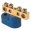 Шина 0 N 6х9мм 4 отверстия латунь синий угловой изолятор PROxima