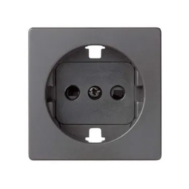 Накладка со шторками для розетки с заземлением Schuko 2Р+Е цвета матовый титан S82 Concept