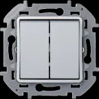 Переключатель модульный двухклавишный - INSPIRIA -10 AX - 250 В~ - алюминий