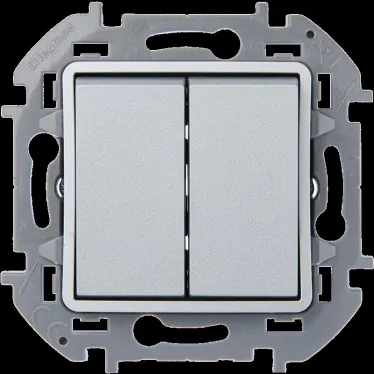 Переключатель модульный двухклавишный - INSPIRIA -10 AX - 250 В~ - алюминий
