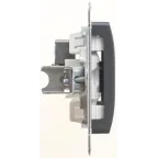 GLOSSA Розетка телевизионная TV проходная 4DB антрацит в рамку