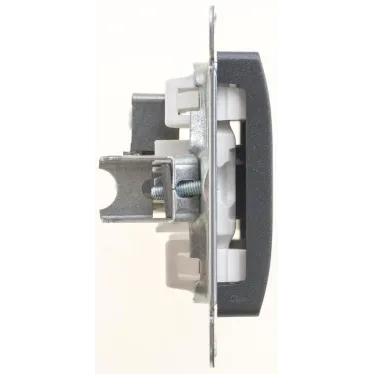 GLOSSA Розетка телевизионная TV проходная 4DB антрацит в рамку