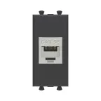 Avanti Компьютерная розетка RJ-45 без шторки модульная, кат.5е экранированная, Черный матовый, 1 модуль