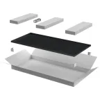 Дверь металлическая 800мм шкафа 42U чер. LINEA N