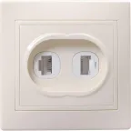 КВАРТА Розетка двойная компьютерная и телефонная бежевая