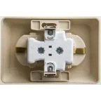 ЭТЮД Розетка двойная скрытой установки с заземлением со шторками 16А 250B, кремовый