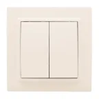 Выключатель двухклавишный СП 10А бежевый Минск