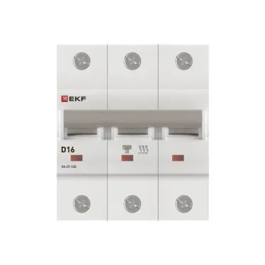 Автоматический выключатель ВА 47-125 3P 16А (D) 15кА PROXIMA  | mcb47125-3-16D | EKF