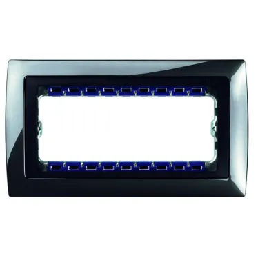 Рамка с суппортом на 5 узких модулей, S82C, вороненая сталь - графит