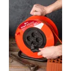 Удлинитель на катушке Атлант 2.0 4 гнезда 30м с заземлением ПВС 3x1.0 10А/2.2кВт PROxima