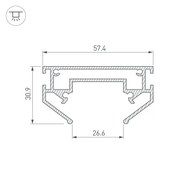 Профиль-держатель MAG-STRETCH-ORIENT-2620-2000 (Arlight, Алюминий) | 039173 | Arlight
