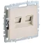 BRITE Розетка компьютерная двойная RJ45 кат.6 РК11-2-БрКр бежевый IEK